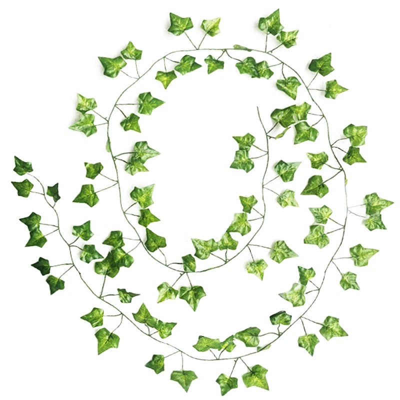 2.2m Green Ivy 81 Leaves Artificial Plants Grape Vine  Foliage Home Wedding Decorative Flowers  Artificial Dried Door Grape Leaf