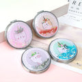 Creative Gifts Shiny Crystal Quicksand Liquid Glitter Mirror Portable Mini Foldable Mirror