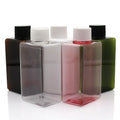 150ml Recycled Square PETG Plastic Pump Sprayer Bottle Green Black White Flip Caps Screen Printed Skin Care Serum Shampoo 100pcs