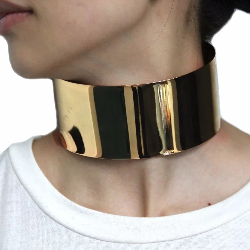 Punk Jewelry Big Name Collar Metal Exaggerated Necklace Female Choker African Gold Plated Big Choker Necklace Jewelry Wholesale