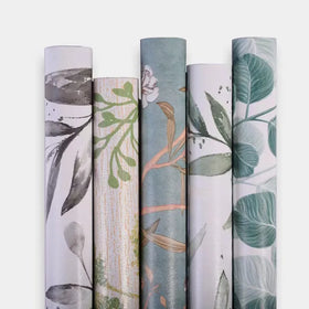 Irini Nordic Greenery Background 3D Damask Pattern Waterproof Modern Bedroom Wall Sticker Self-Adhesive Wallpaper