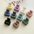 Cute Mini Design Square Matt Finished Strong Hold Claw Plastic Hair Clips for Women Fashionable Mini Hair Clips