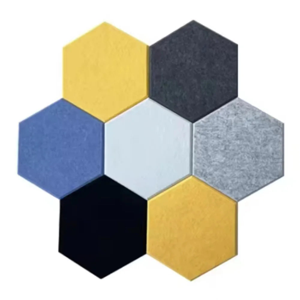 Hexagon Modern Sound Absorbing Panel Fireproof B Class with 3D Model Design 90% NRC for Restaurant Kitchens Nursery Room Walls