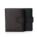 Small Thin Cheap Black Compact Pure Handmade Leather Wallets for Men