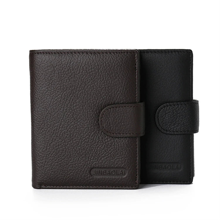 Small Thin Cheap Black Compact Pure Handmade Leather Wallets for Men