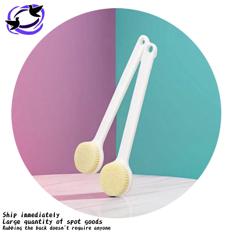 Long Stick Handle Bath Shower Cleaning Scrubber Ball Bath Brush Bristle Nylon Body Skin Care Featuring Loofah Back