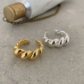 VIANRLA 925 Sterling Silver Trendy Minimalist 18k Twist Rings Croissant Hot Sale Rings
