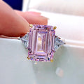 Diamond Wedding Rings 925 Sterling Silver Square Sapphire Sparking High Carbon Zircon Rings Women