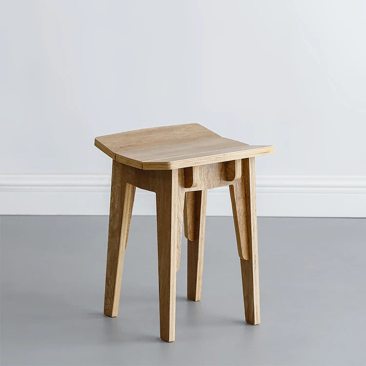2 PCS Multifunction Plywood Stool Children's Adult Living Room Home Small Bench Tea Table Chair Square Kindergarten Wood Stool