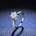 Wholesale S925 Sterling Silver Ring 1ct Classic Style Moissanite Diamond Jewelry Ring Wedding Party Anniversary Rings