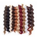 Wholesale 18-Inch Natural Color Synthetic Braiding Hair Soft Bulk No Weft Deep Wave Hair Crochet Braids for Women