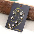 Fashion Zircon Stainless Steel Butterfly Ear Clip Cuff Earrings Jewelry for Women