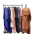 Muslim Ramadan Women Dress Modest Design Abaya Two Piece Solid Color Prayer Dress Islamic Jilbab