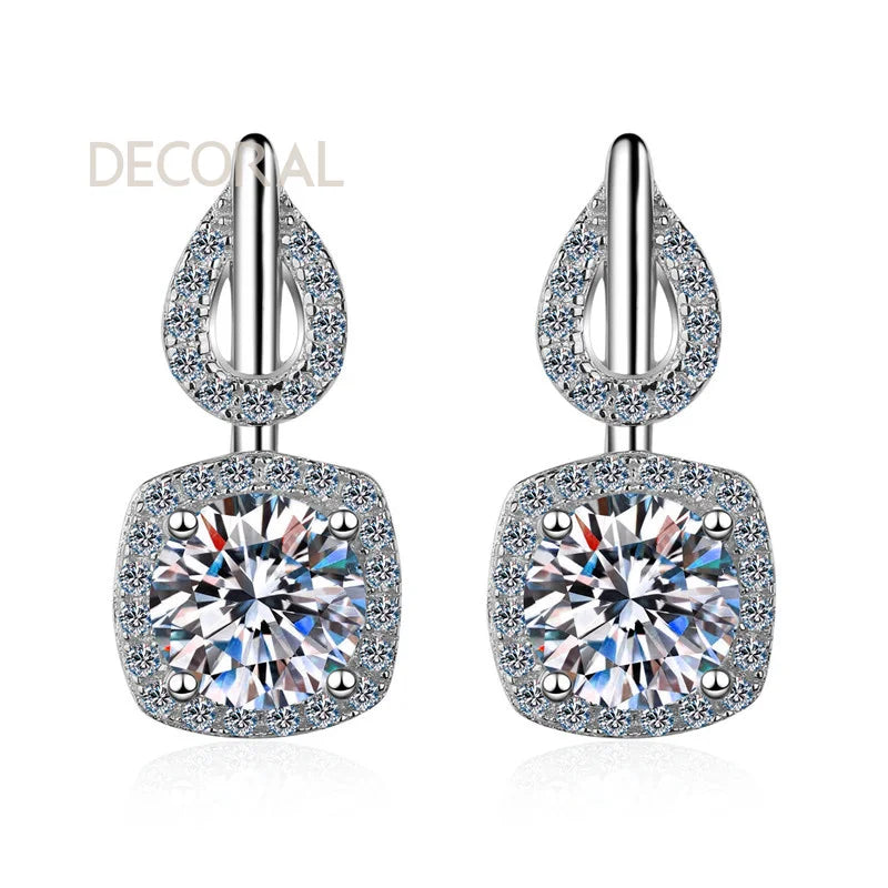 Wholesale Jewelry Stud Earrings With Gra Certificate Diamonds 1.6CT Moissanite Sparkling Wedding Earrings 925 Sterling Silver
