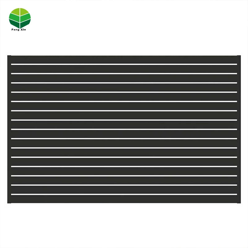 Outdoor Garden Louver Fence Fixed Slat Panels Gate Driver Walk Gate Houses Black Fencing Aluminum