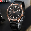 CURREN 8424 Sport Men Watch Top New Luxury Business Waterproof Male Clock Black Stainless Steel Quartz Man Wristwatch