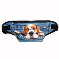 Affordable Personalized Polyester Sport Fanny Pack Waist Bag Cute Dog Design with Multiple Compartments and Zipper