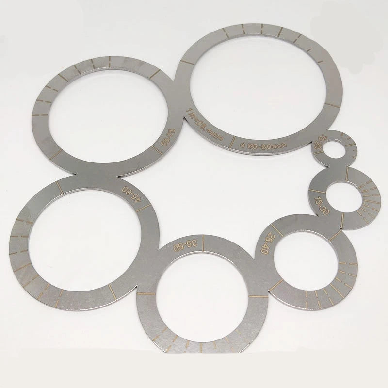 Stainless Steel Seven Arc Ruler Round Leather Corner Cutting Ruler DIY Handwork Tool for Leather Projects