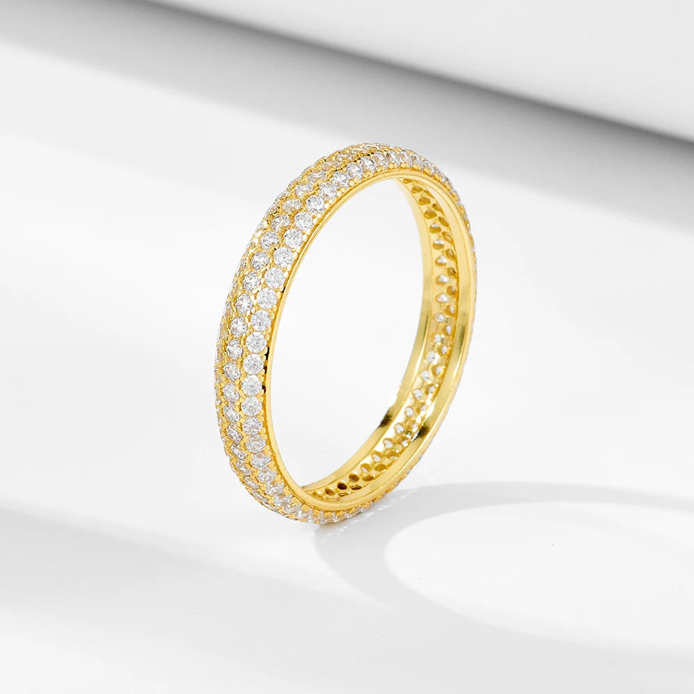 Fashion Engagement Jewelry Gold Plated 925 Silver Ring Cubic Zirconia Rings