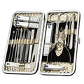 Professional Stainless Steel Diamond Nail Clipper Set 19-Piece Fashionable Manicure & Pedicure Travel Grooming Kit