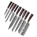 Chef Knives 4CR13 Stainless Steel Laser Damascus Meat Slicing Santoku Cleaver Knives Japan Kitchen Royalty Line Modern Knife Set