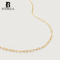Wholesale Minimalist Korean Custom 925 Silver Link Chain Fine Jewelry Mini Paperclip Chain Necklaces for Women