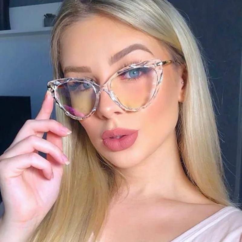 92302 TR90 Spring Hinge Cat Eye Glasses Frames Women's Eyeglasses Frame Eyewear Blue Light Blocking Glasses Optical Glasses MegaBDM