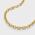 Hip Hop 18k Gold Plated Rope Link Chain Chunky Bracelet Waterproof Stainless Steel Oval Chain Punk Coarse Thread Necklace YF4060