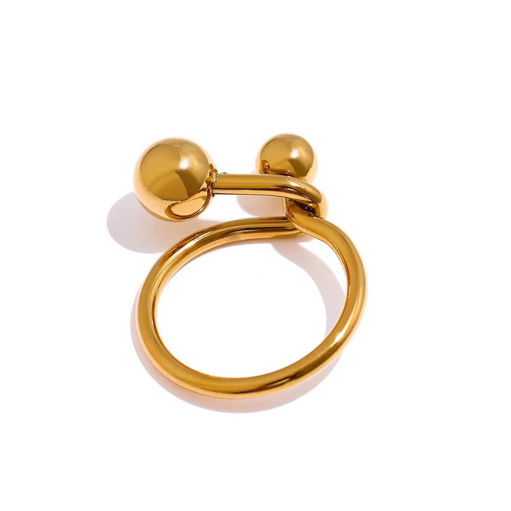 JINYOU 664 Statement Metal 18K Gold Rope Ring Minimalist Jewelry Stainless Steel Round Ring 2025 MegaBDM