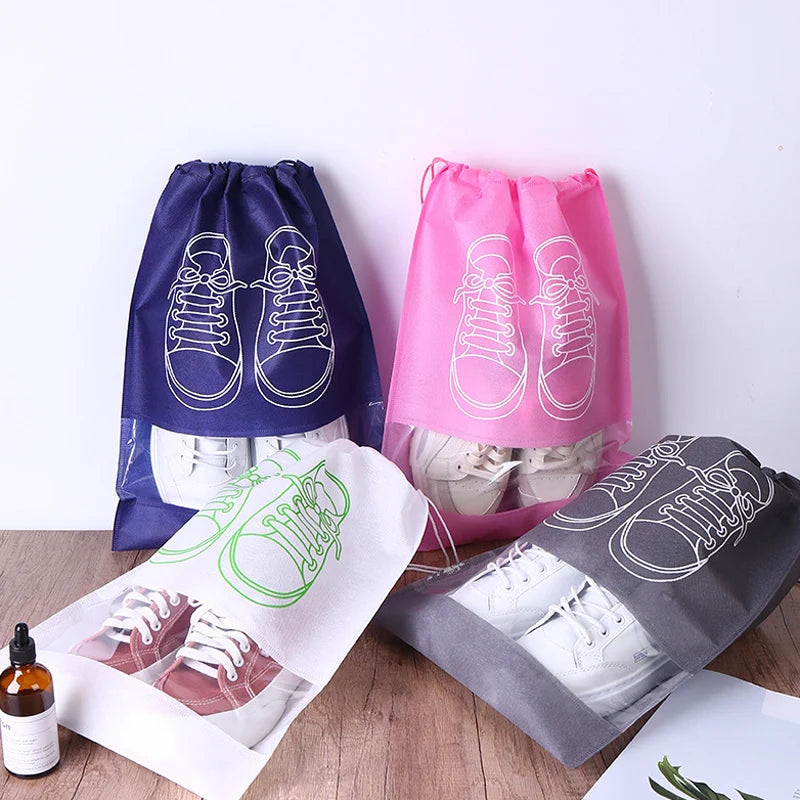 Wholesale Bulk Custom Portable Shoe Storage Non Woven Drawstring Bag Outdoor Travel Bag Dust Bag for Shoes