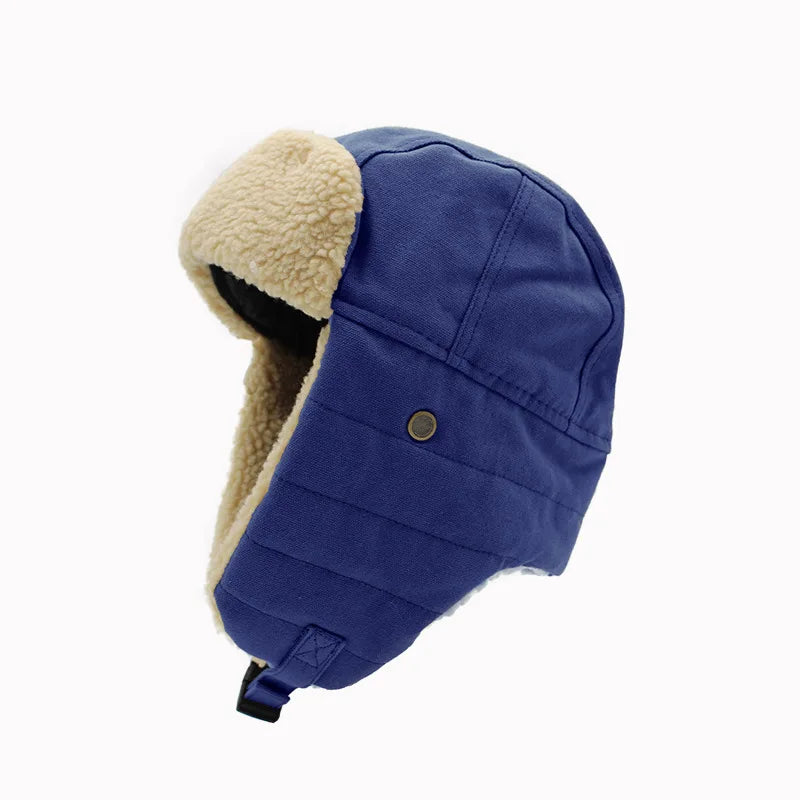 Multi-colored Russian Fur Cavalry Hat Style for Both Men and Women Plush Warm Winter Trapper Hat Fluffy Brown Blue Winter Hat