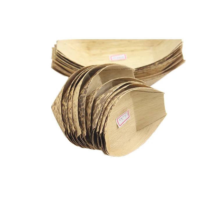 Jimao Factory Wholesale Disposable Bamboo Wooden Palm Leaf Plates High Quality Sushi Boat Tableware for Home Use