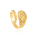 18K Gold Plated Waterproof Stainless Steel Trendy Chunky Woven Ring Women Fashion Jewelry Minimalist Open Statement Rings