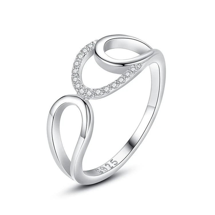 New Fashion 925 Sterling Silver Infinity Diamond Index Finger Ring for Women