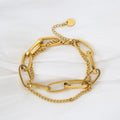 Beimai OEM 18k Stainless Steel Double Chain Thick Bracelet