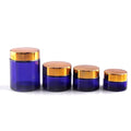 Candle Jars Blue Color 50ml Glass Serum Body Scrub Cosmetic Container Gold Silver Sluminium Lid Storage Eco Friendly Jars