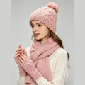 OEM Custom logo Adult Hat Scarf Gloves Three Pieces Winter Warm Winter Beanie Hat Scarf Gloves Set