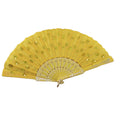 Plastic Folding Hand Fan Spanish Embroidery Sequin Hand Fan for Decoration