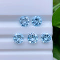 Round 4.0mm~10.0mm Faceted  Good Quality Stone Price Jewelry Rings Natural Sky Blue Topaz