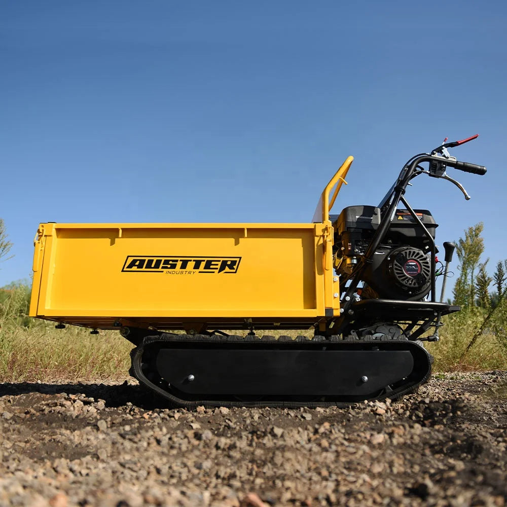 AUSTTER Gas Engine Mini Site Dumper 500KG Hydraulic Tipping Mini Transporter Track Carrier Mini Crawler Dumper
