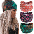 MIO Wholesale Wide Hairband Knotted Turban Yoga Headband Women Flower Print Cross Head Wraps Boho Stretch Twist Headband