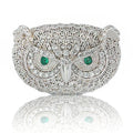 Cadermay Hiphop Owl Shape Ring Iced Cluster VVS Moissanite Sterling 925 Silver GRA Certified Pave Setting Animal Rings Men