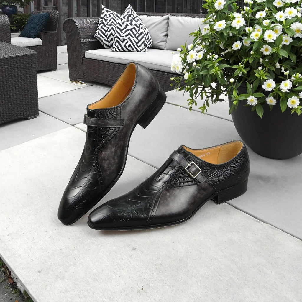 Men's Dress Shoes & Oxfords Custom Genuine Leather Monk Strap Formal Office Loafer Outdoor Party & Summer Suit Hot Sale Rubber