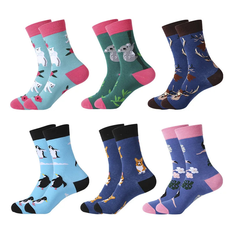 Fashion Animal Mid-tube Socks Autumn and Winter Cute Cotton Cross-border European and American Stockings
