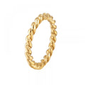 Minimalist Women Joyas De Acero Twisted Thick 14k Gold Plated Stainless Steel Fashion Jewelry Rings