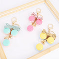 Luxury Paris Effiel Tower Keychain Cute Macaroon Cake Key Chains Fashion Pearl Pvc Keychain Bow Pendant Silicone Bread Keychain