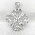 Sterling Silver 4*6/5*7mm Semi Mount Pendant Empty Frame Blank Support Setting S925 Base Hold Without Center Stone for DIY Inlay