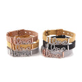 European and American Fashion Jewelry Valentine's Day Letter L O V E  Diamond Rose Red  Stainless Steel  Not Fade Bracelet