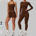 YISHENHON 2025 New Arrival Breathable Women's Tight Gym Yoga Sets Custom Long High Waist Running Sport Elastic Gym Clothes