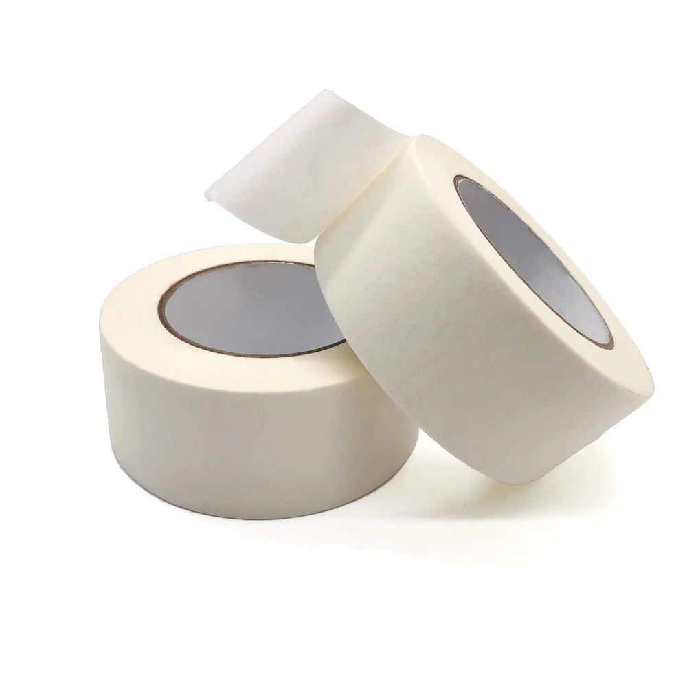 Wholesale Single Sided White Crepe Paper Tape Rubber No Residue Pressure Sensitive Masking Adhesive